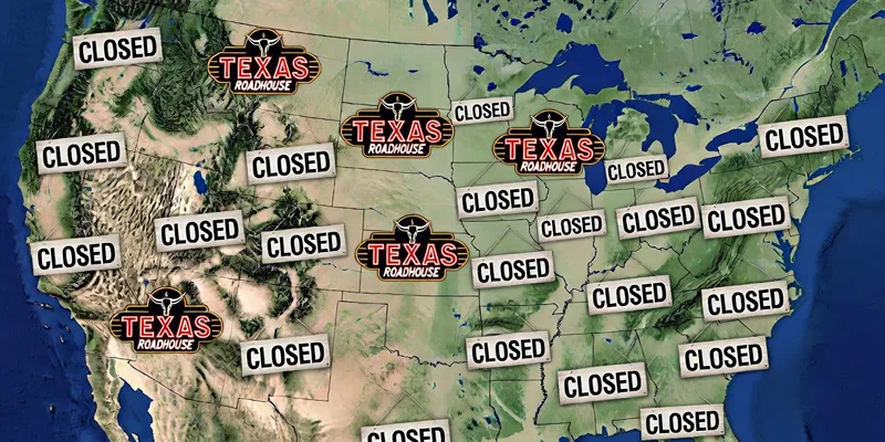 Texas Roadhouse building open in background